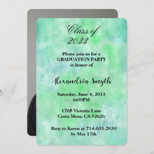 Invitation Green Blue Graduation Your Photo