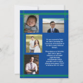 Invitation Green Blue School Colour Graduation Photo Plaid (Dos)