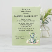 Invitation Green Blue Watercolor Dragon Boy Baby shower (Debout devant)