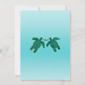 Invitation Green Blue Watercolor Fête des mariées des tortues (Dos)