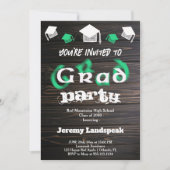 Invitation Green Blurry Texte pour Graduation House Party (Devant)