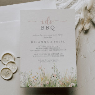 Invitation Green Boho Fleur sauvage I Do BQ Engagement Party