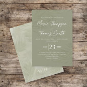 Invitation Green Boho Palm Feuille Botanique Élégant Vert