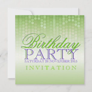 Invitation Green Bokeh Party illuminations Anniversaire Invit