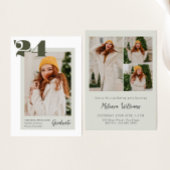 Invitation Green Bold Classe moderne de 2024 4 Diplôme photo