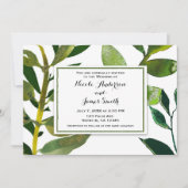 Invitation Green Botanical Glam Plante Feuilles Élégant maria (Devant)