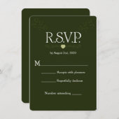 Invitation Green Botanical Rustic Forest Wedding RSVP Réponse (Devant / Derrière)