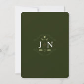 Invitation Green Botanical Rustic Forest Wedding RSVP Réponse (Dos)