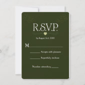 Invitation Green Botanical Rustic Forest Wedding RSVP Réponse (Devant)