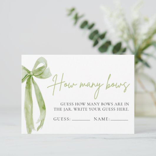 Invitation Green Bow Devine Combien De Bows Jeu (Debout devant)
