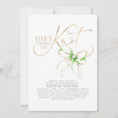 Invitation Green Bow Elegant Modern Minimalist Bridal Shower (Devant)