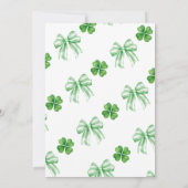 Invitation Green Bow Lucky Charm Baby Shower (Dos)