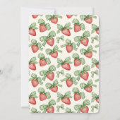 Invitation Green Bows Red Strawberries Fruit 16th Birthday (Dos)