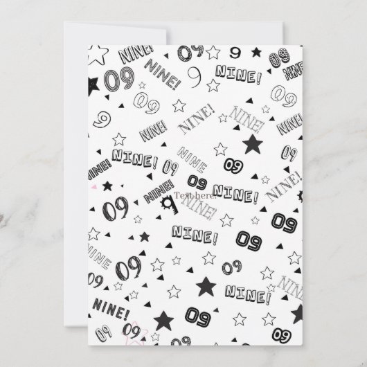 Invitation Green Boy Number Neuf fête d'anniversaire (Dos)