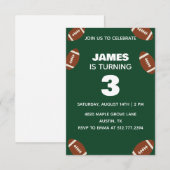 Invitation Green Boys Football Birthday for All Ages (Devant / Derrière)