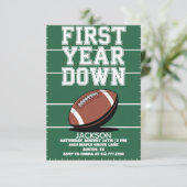 Invitation Green Boy's Football First Year Down 1st Birthday (Debout devant)
