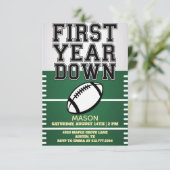Invitation Green Boy's Football First Year Down 1st Birthday  (Debout devant)