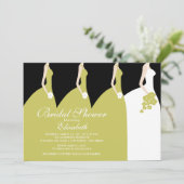 Invitation Green Bride Bridesmaitres de la douche nuptiale In (Debout devant)