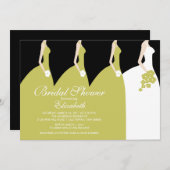 Invitation Green Bride Bridesmaitres de la douche nuptiale In (Devant / Derrière)