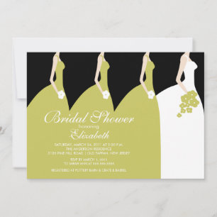 Invitation Green Bride Bridesmaitres de la douche nuptiale In