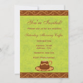 Invitation Green & Brown Cup Customisée Coffee Event (Dos)