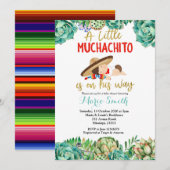 Invitation Green Cactus Fiesta Baby Muchacho Baby shower (Devant / Derrière)
