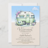 Invitation Green Caravan Retirement Party (Devant)