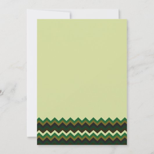 Invitation Green Chevron Tipi, Camping Anniversaire (Dos)