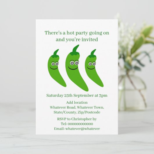 Invitation Green Chili Pepper (Debout devant)