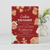 Invitation Green Christmas Cookie Exchange Christmas Party (Debout devant)