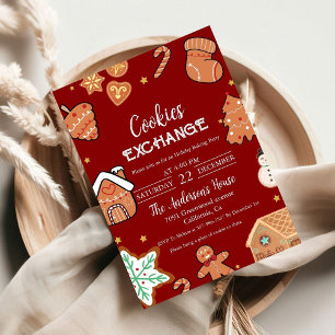 Invitation Green Christmas Cookie Exchange Christmas Party