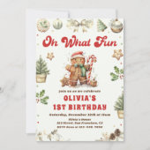 Invitation Green Christmas Cooky Anniversaire Fête Oh What Fu (Devant)