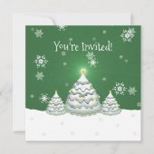 Invitation Green Christmas Tree (Devant)