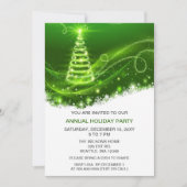 Invitation Green Christmas Tree Modern Holiday Party (Devant)