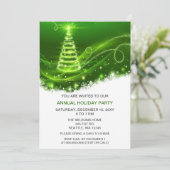 Invitation Green Christmas Tree Modern Holiday Party (Debout devant)