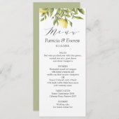 Invitation Green | Citrons et Feuilles Boho chic Mariage (Devant / Derrière)