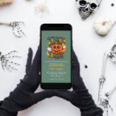 Invitation Green & Citrouille Trick ou Treat Halloween Party