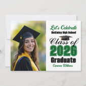 Invitation Green Class of 2026 Photo Graduation Party (Devant)