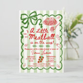 Invitation Green Coquette A little Meatball is on the way (Debout devant)