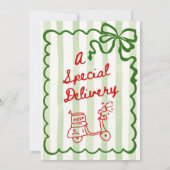 Invitation Green Coquette A little Meatball is on the way (Dos)