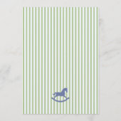 Invitation Green Coquette Bow Rocking Horse Baby Advice Card (Dos)