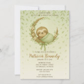 Invitation Green Cosy Baby shower de bois (Devant)