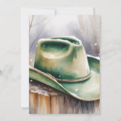 Invitation Green Cowboy Hat in Snow Wedding Celebration (Dos)