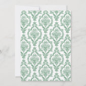 Invitation Green Damask Infirmière graduation pinning invitat (Dos)