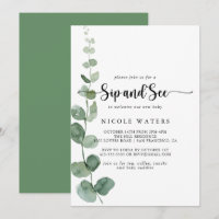 Green Delight Eucalyptus Calligraphy Sip and See