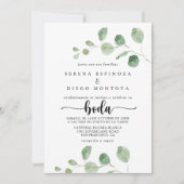 Invitation Green Delight Eucalyptus Mariage espagnol (Devant)