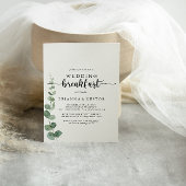 Invitation Green Delight Eucalyptus Mariage Petit déjeuner
