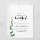 Invitation Green Delight Eucalyptus Mariage Petit déjeuner (Devant)