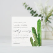 INVITATION GREEN DESERT CACTUS FOLIAGE MARIAGE DE COULEUR D'E (Debout devant)