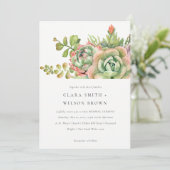 INVITATION GREEN DESERT SUCCULENT CACTI FOLIAGE BUNCH MARIAGE (Debout devant)